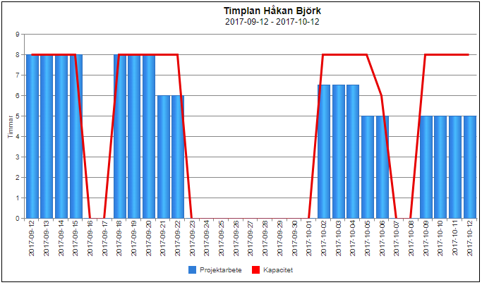 Projektverktygets timplan